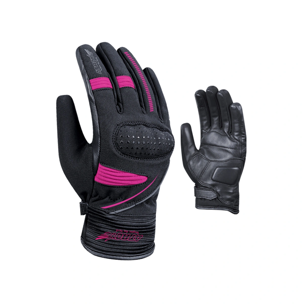 Women Winter Gloves Leather & Textile
