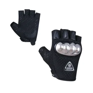 Half Finger Leather and Textile Gloves