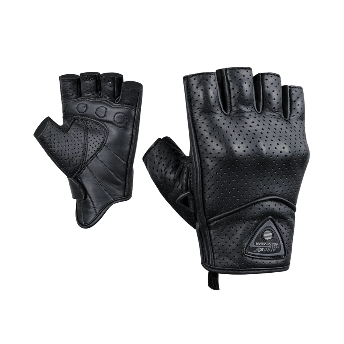 Half Finger Leather and Textile Gloves