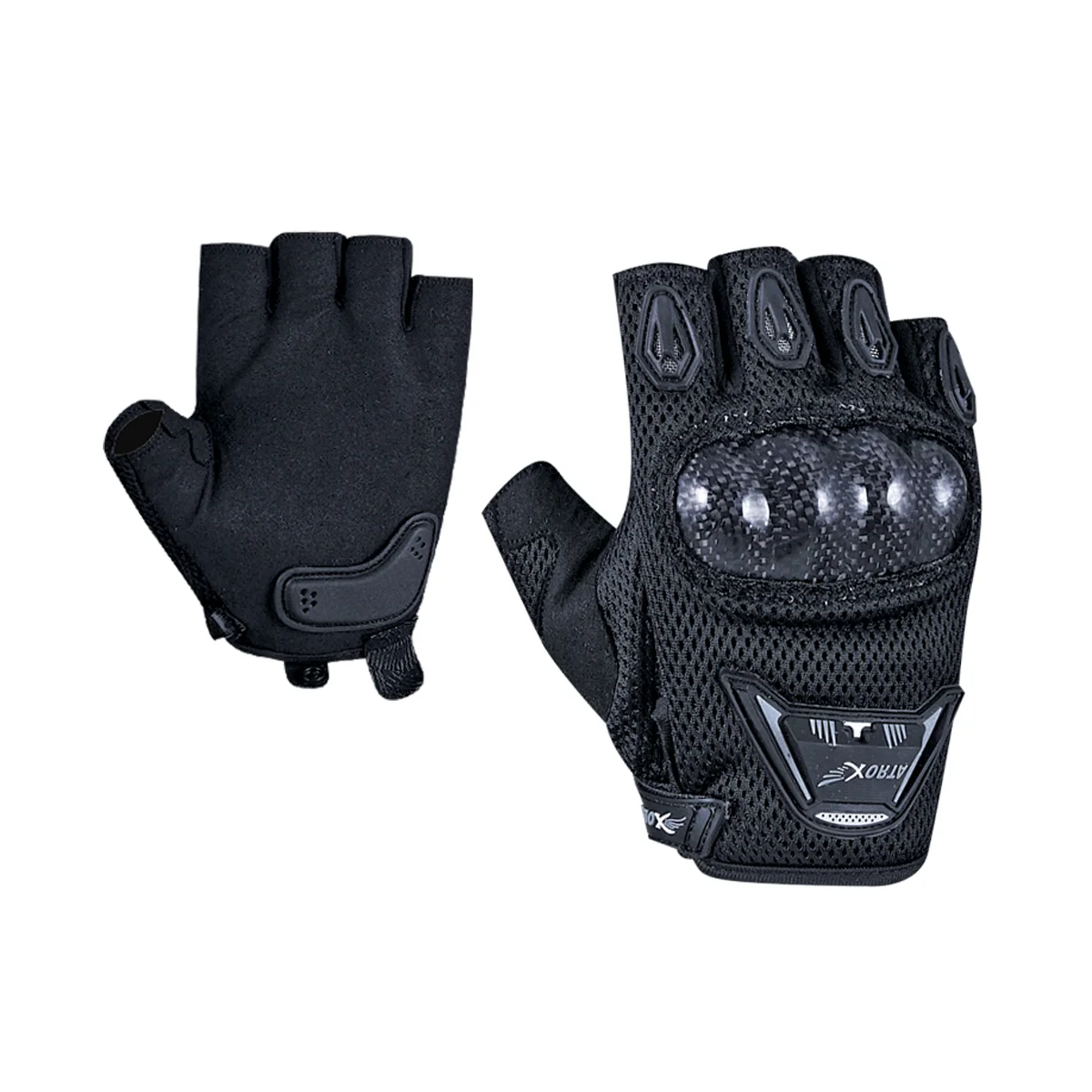 Half Finger Leather and Textile Gloves